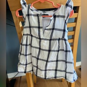 Baby Gap Navy and White Plaid Sleeveless Dress
